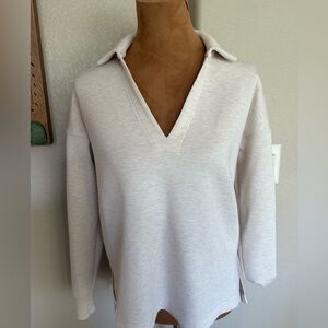 SPANX® AirEssentials Polo Top in powder size Small